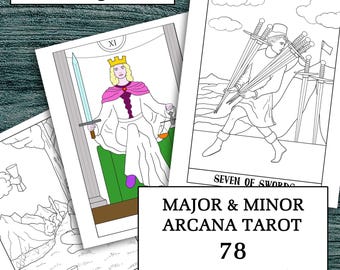 Bemalen Sie Ihr eigenes Tarot Deck: 78 druckbare Karten (PDF Sofort-Download)