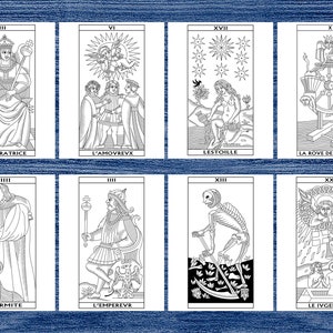Color Your Own Tarot De Marseille Printable Tarot Coloring Book 22 Printable Handmade Drawings ...