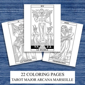 Color Your Own Tarot De Marseille Printable Tarot Coloring Book 22 ...