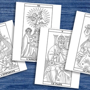 Color Your Own Tarot De Marseille Printable Tarot Coloring Book 22 ...
