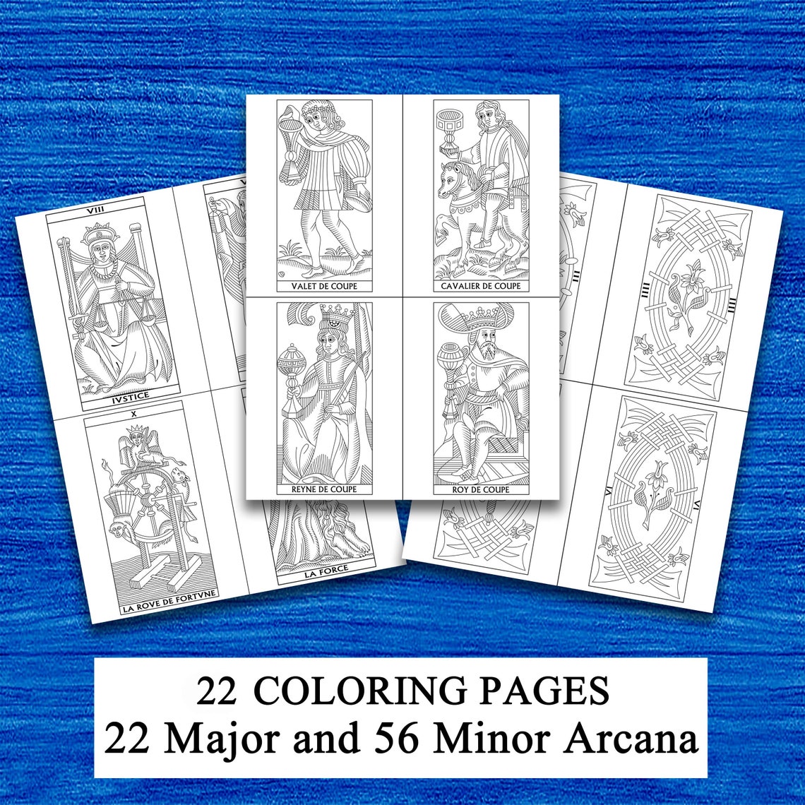 Color Your Own Tarot De Marseilles Cards | PDF Coloring Book | Coloring ...
