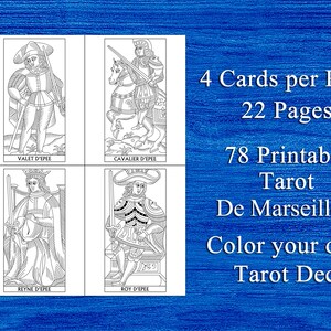 Color Your Own Tarot De Marseilles Cards | PDF Coloring Book | Coloring ...