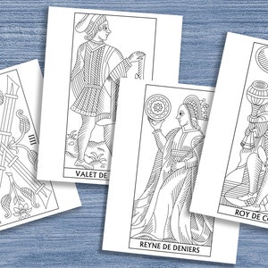 Color Your Own Tarot De Marseilles Printable Tarot Coloring Book 56 ...