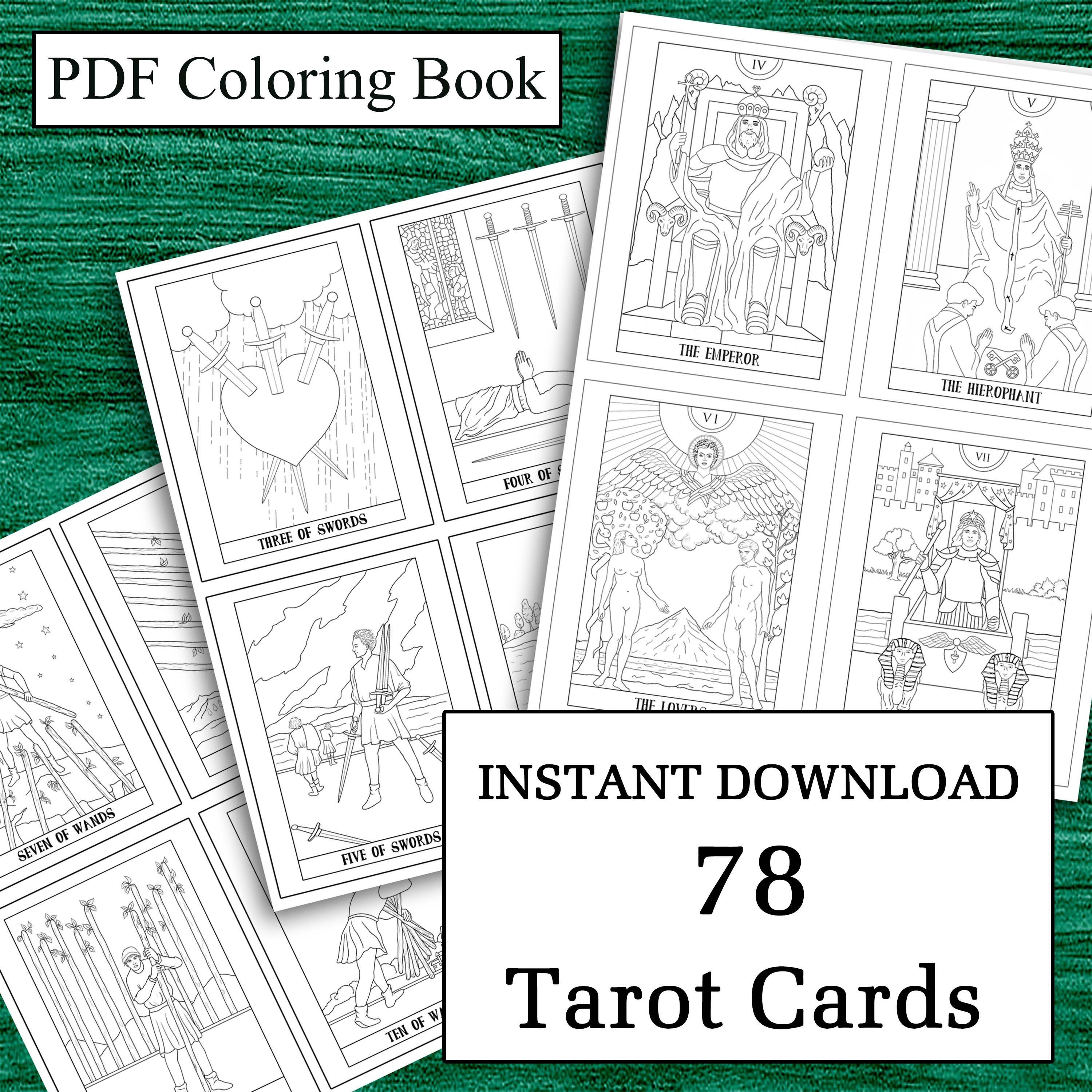 Color Your Own Tarot Cards PDF Coloring Book Coloring - Etsy