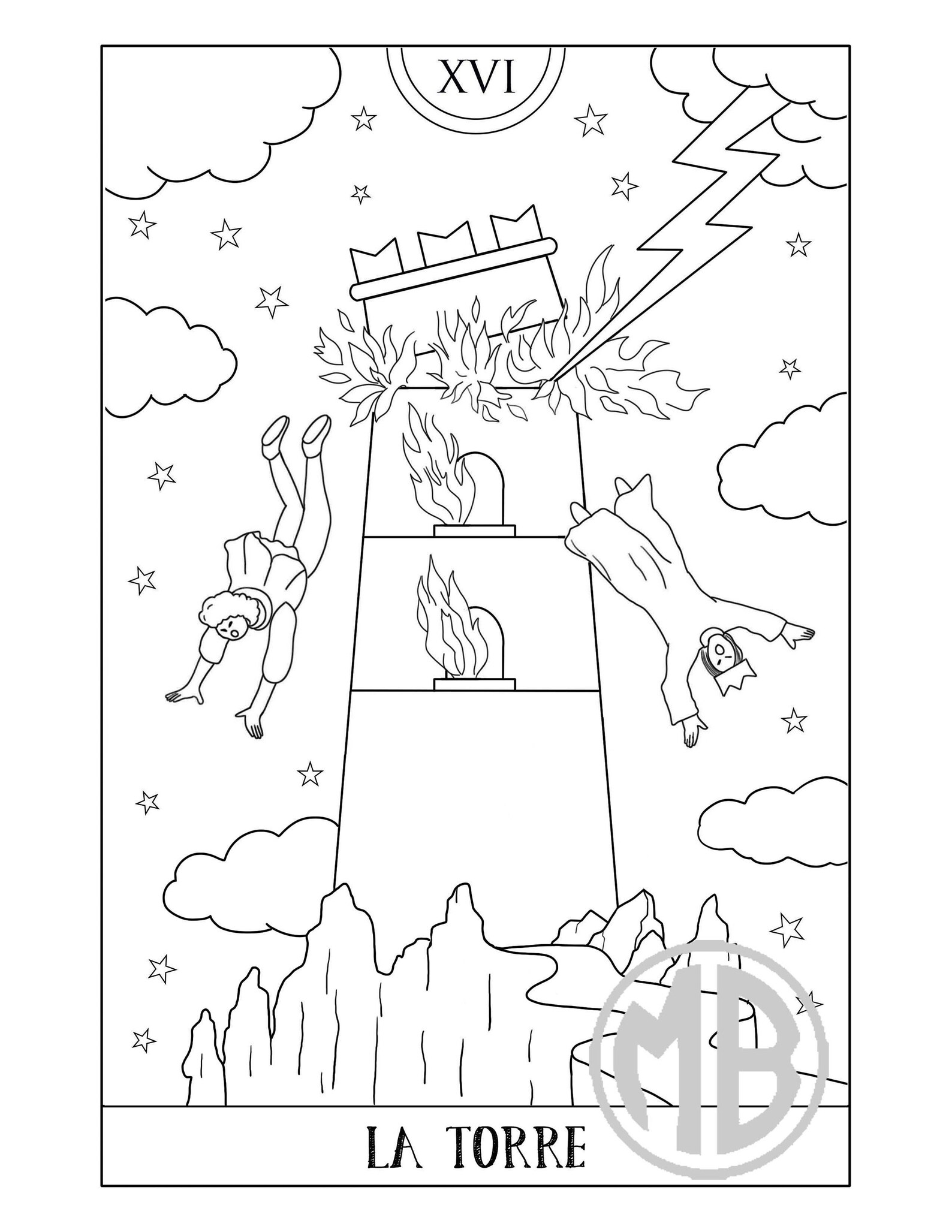 Download PDF DIGITAL Tarot coloring book 22 printable handmade drawings | Etsy