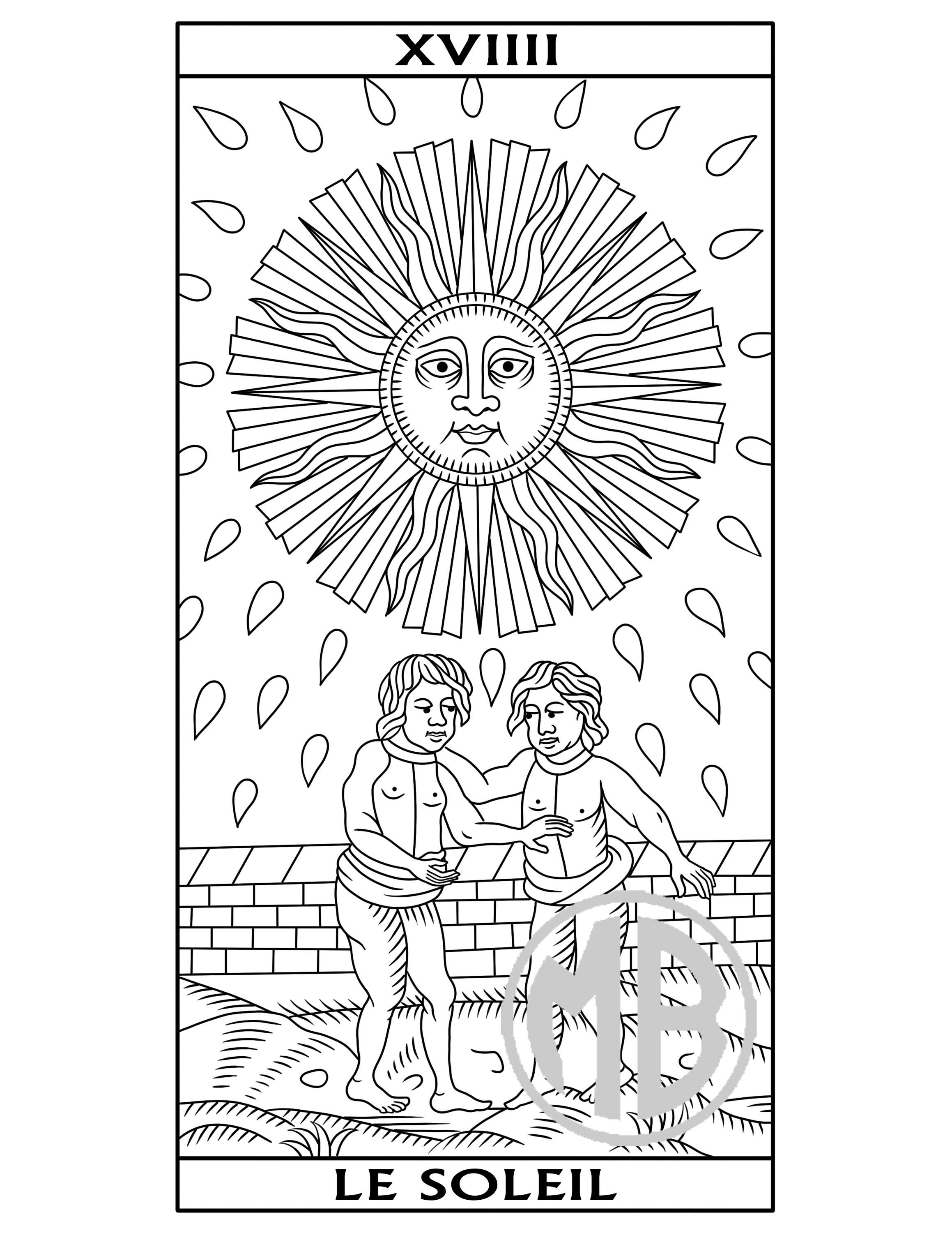 Livro de colorir Tarot de Marselha: 22 páginas dos Arcanos Maiores para ...