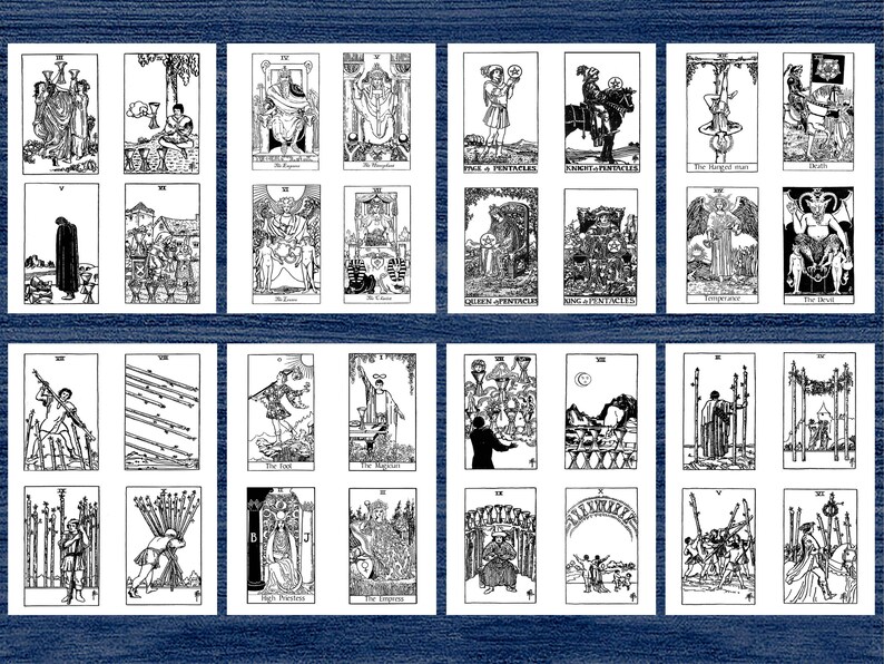 Color Your Own Tarot Rider-waite Cards | PDF Coloring Book | Coloring Pages | Instant Download ...
