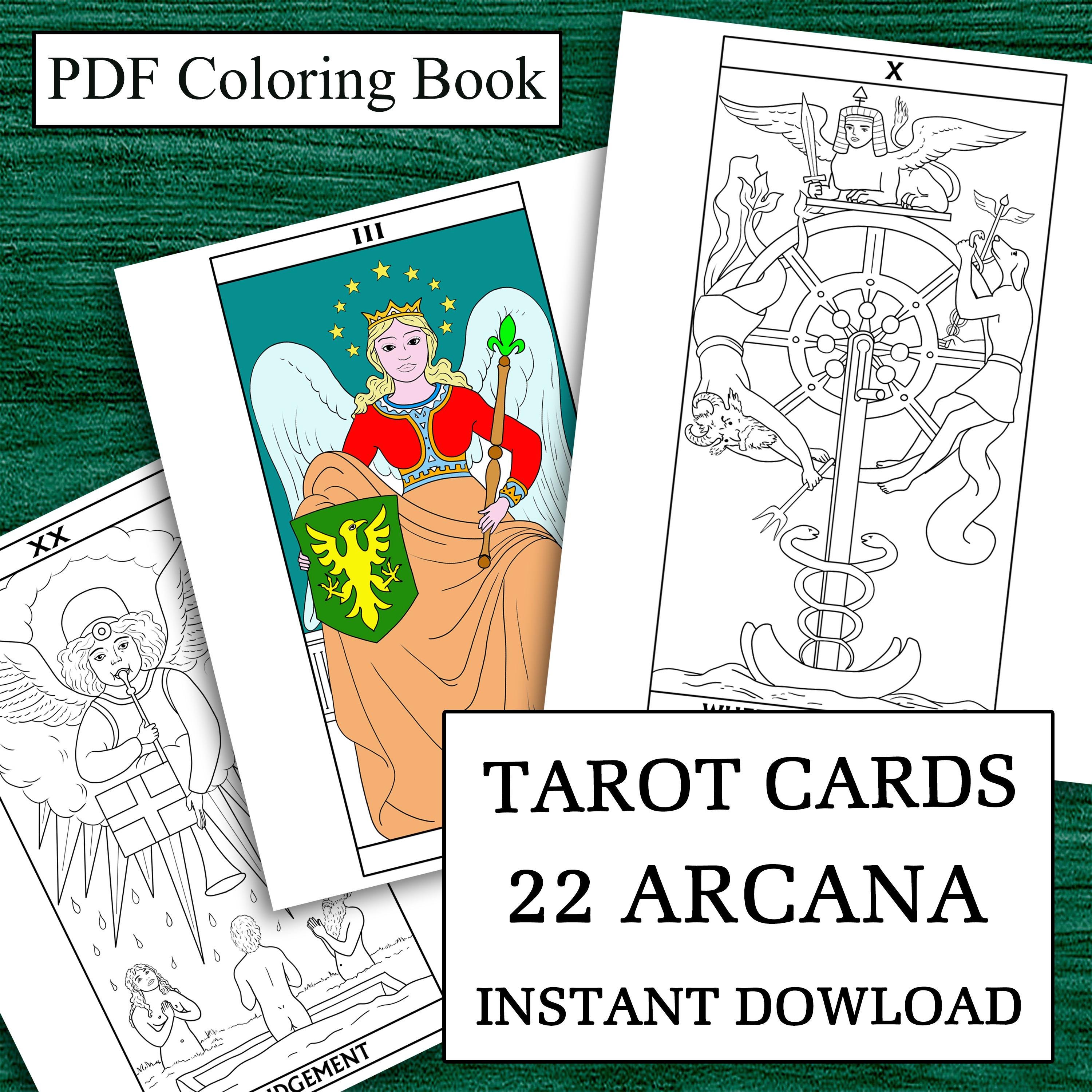 Major Arcana Tarot Cards Coloring Book: 22 Card Deck (PDF) - Etsy