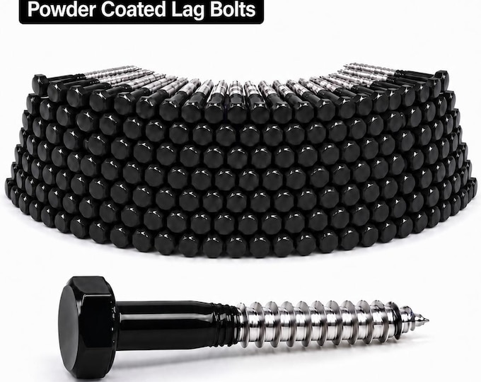 Custom RAL Lag Screws, Powder Coated Hex Head Bolts, Color-Matched Hardware 100 PCS