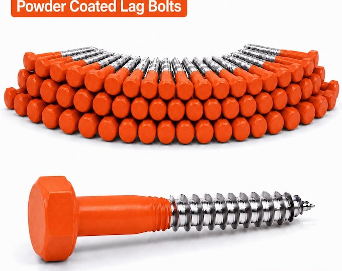 Colorful Lag Bolts, Powder Coated DIN 571 Hex Head Screws, RAL Matching Hardware, 50 PCS