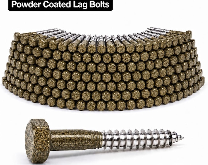 Antique Lag Screws, Custom Powder Coated DIN 571 Hex Head Bolts, Matching Hardware 100 PCS