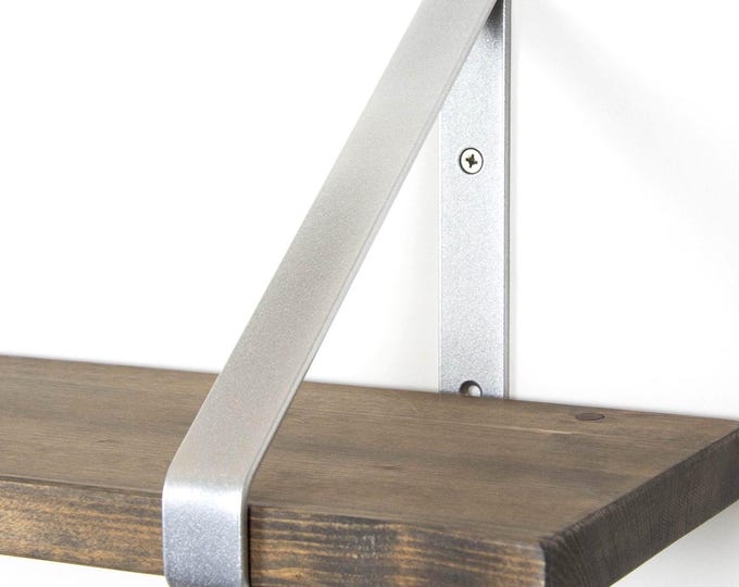 Powder Coated Steel Bracket - Silver Metallic Finish Bracket