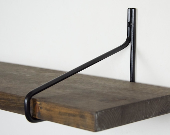 Free Shipping Steel Shelf Brackets | Black Shelf Brackets | Bathroom Shelving | Metal Shelf Brackets | Hardware Included