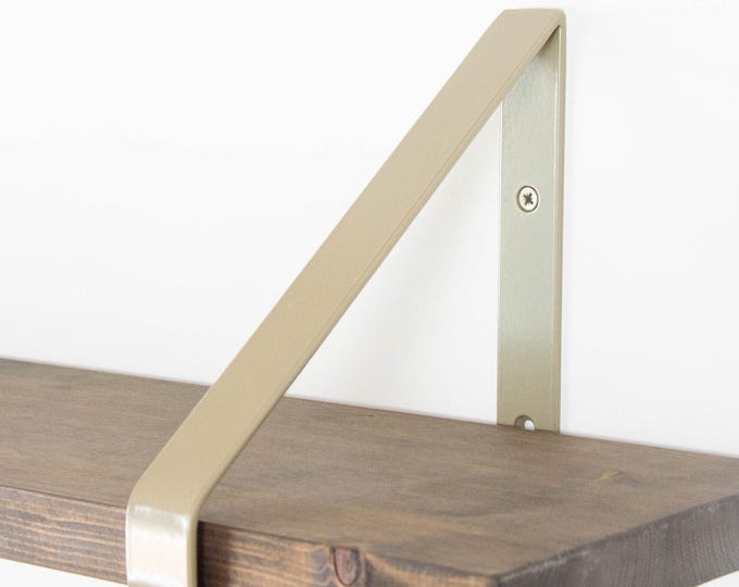 Metal Shelf Bracket -  Beige Pearl Color - Heavy Duty Bracket - Steel Bracket - Triangle Bracket - Bracket