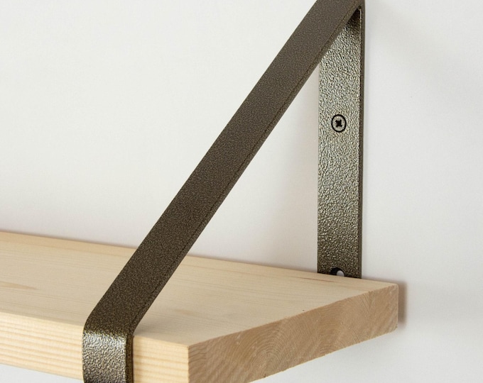 Metal Shelf Bracket - Antique Brass Color - Heavy Duty Bracket - Book Shelf - Triangle Bracket - Bracket