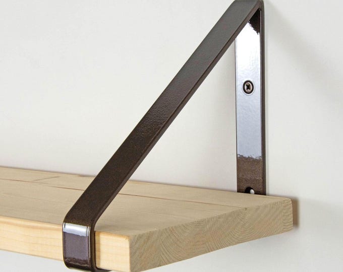 Hanging Book Shelf Bracket - Dark Bronze Metallic Color Metal Bracket