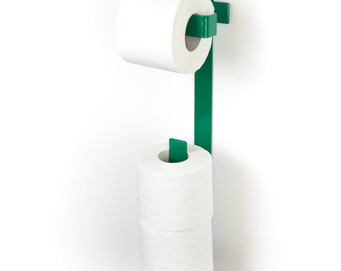 Modern 3 Roll Toilet Paper Holder - Minimalist Wall Mount Bathroom Storage Organizer - Color Pictured Dark Green Gloss