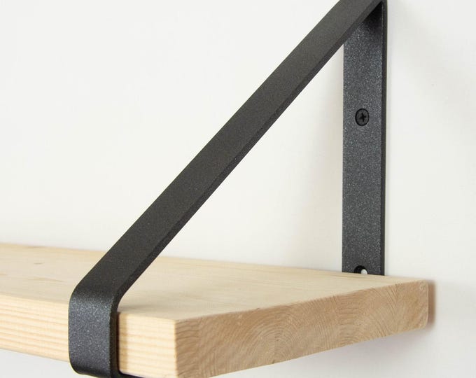 Shelf Bracket -  Sand Textured Black Color - Heavy Duty Bracket - Shelving - Shelf Bracket - Metal Shelf Bracket