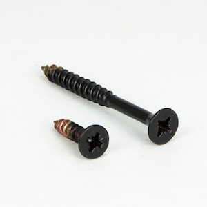 Mounting Screws, Wood Screws, Flat Head Screws, Rustic Style Screws, Fasteners, Black Gloss Screws, Home Improvement, DIY