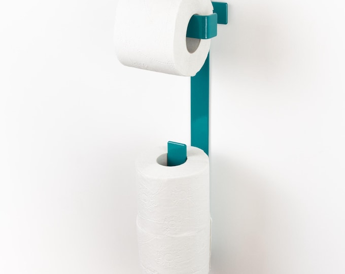 Colorful Toilet Paper Holder - Triple Roll Bathroom Storage, Multi Roll Tissue Organizer, Bold Home Decor, Color Pictured Turquoise
