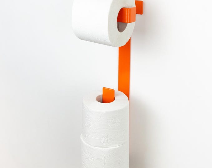 Vibrant 3 Roll Toilet Paper Holder - Modern Colorful Bathroom Organizer & Spare Tissue Storage - Color Pictured Orange Matte
