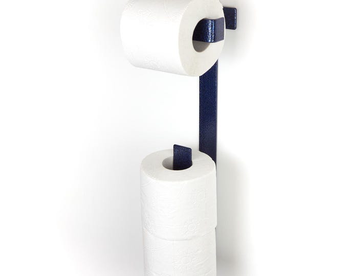 Triple Toilet Paper Holder Storage - 3 Roll Bathroom Organizer - Modern Wall Mount Accessory - Color Pictured Antique Blue