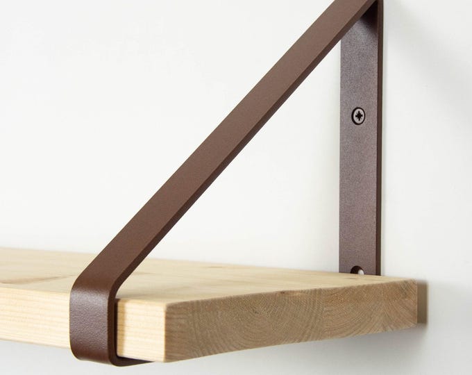 Metal Shelf Bracket For Book Shelf -  Rust Effect Finish