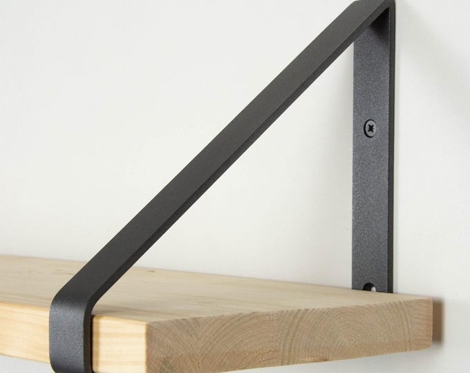 Metal Shelf Bracket -  Sand Textured Gray Color - Heavy Duty Bracket - Shelving - Shelf Bracket