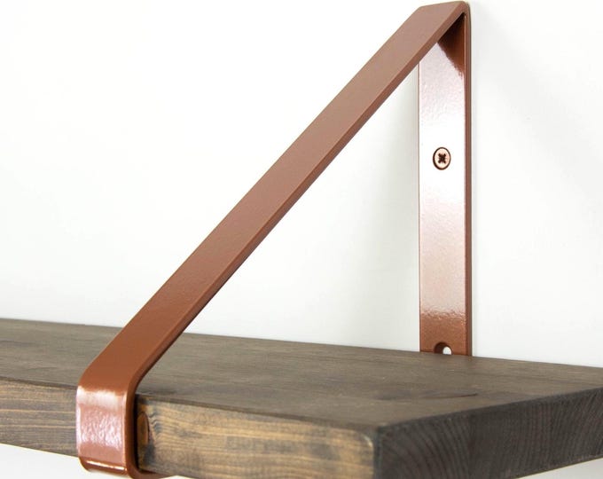 Metal Shelf Bracket - Dark Copper Color - Shelf Bracket - Shelving - Heavy Duty Bracket - Steel Shelf Bracket