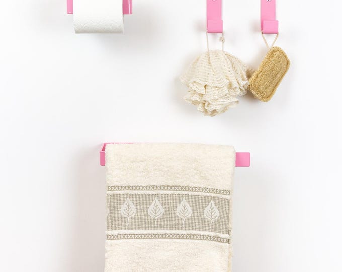 Pastel Bathroom Accessories - Mix and Match Toilet Paper Holder, Towel Holder or Hook - Create Your Own Custom Set