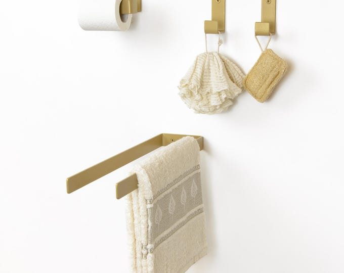 Sleek Modern Bath Accessories - Mix & Match Toilet Paper Holder, Towel Holder or Hook - Create Your Own Contemporary Style Bath Set