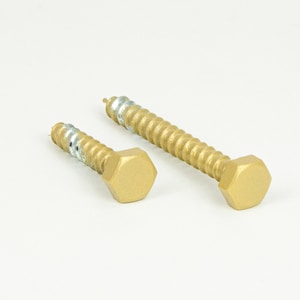 Wood Lag Bolts, Furniture Screws, Lag Bolts, Lag Screws, Hex Bolts, Zinc Lag Bolt, Hardware for Installation, Champagne Gold Screws