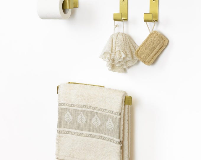 Modern Bathroom Accessories - Mix & Match Toilet Paper Holder, Towel Holder, or Hook - Build Your Own Aesthetic Bath Set