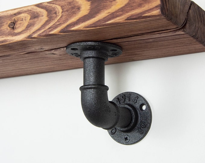 Industrial Pipe Bracket | Shelf Brackets | Industrial Shelving | Industrial Decor | Pipe Shelf Brackets