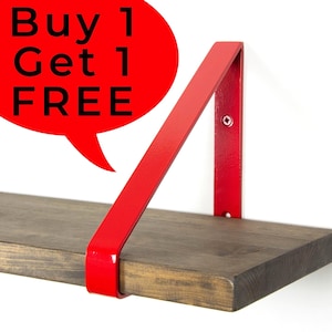 Moderne Regalhalterung zum Aufhängen von Regalen - Farbe abgebildet Roter Glanz - Elegante Wandhalterung für modernes Display, Wohnkultur Geschenk