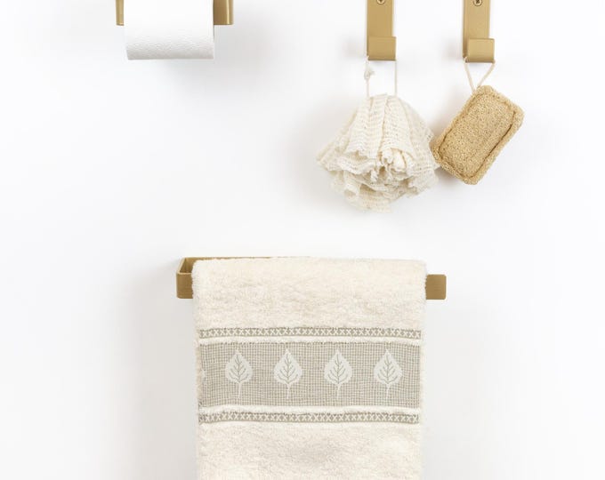 Minimalist Modern Bathroom Accessories - Build Your Own Set: Toilet Paper Holder, Towel Holder or Hook - Custom Mix & Match Hardware