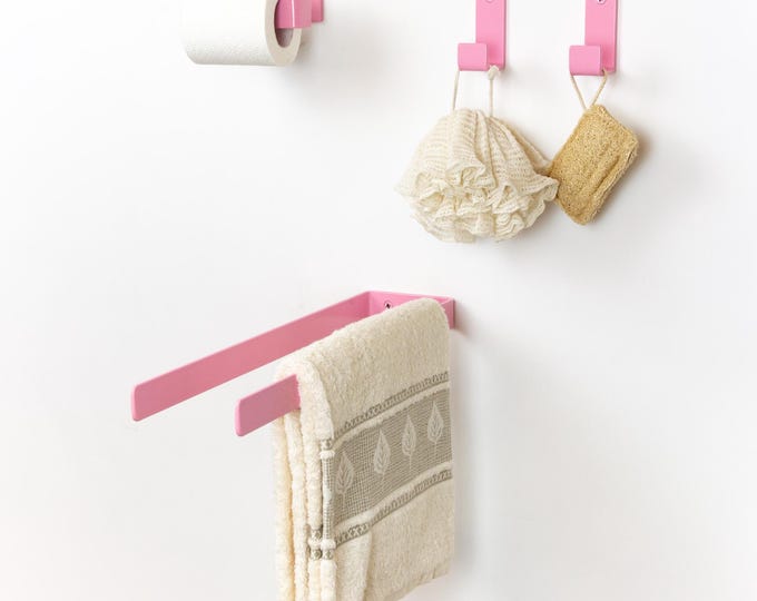 Danish Pastel Bathroom Hardware - Build Your Own Bundle: Toilet Paper Holder, Towel Holder or Hook - Custom Mix and Match Bath Set