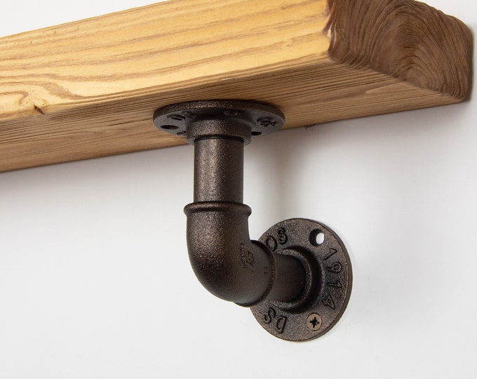 Floating Shelf Bracket | Pipe Shelving | Farmhouse Decor | Industrial Shelf Brackets | Open Shelving | Heavy Duty