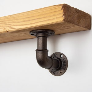 Floating Shelf Bracket | Pipe Shelving | Farmhouse Decor | Industrial Shelf Brackets | Open Shelving | Heavy Duty