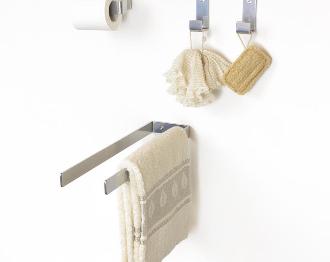 Custom Color Bathroom Hardware -  Modern Toilet Paper Holder, Towel Bar, Wall Hook - Build Your Own Bath Set, Mix & Match Decor