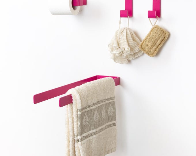 Bold Vibrant Bathroom Accessories - Pick Your Own Toilet Paper Holder, Towel Hook or Rack - Custom Mix & Match Colorful Bath Decor