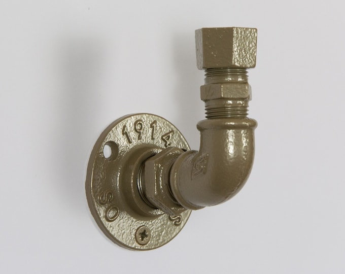 Industrial Pipe Hook | Beige Pearl Steel Hook | Purse Hook | Pipe Hat Hook | Pipe Robe Hook