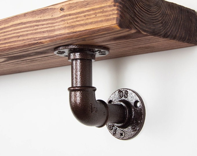 Industrial Pipe Bracket | Shelf Bracket | Industrial Shelving | Industrial Decor | Pipe Shelf Brackets