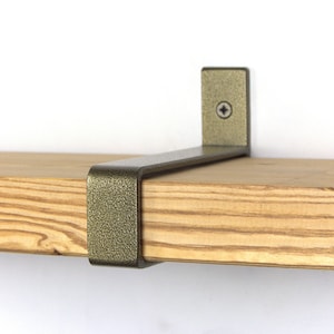 Floating Shelf Bracket - Rustic Shelf Bracket, Bathroom Shelf, Antique Brass Color Shelf Bracket