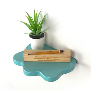 Blob Shelf - Light Blue Wavy Shelf, Pastel Shelf, Wall Art, Danish Pastel, Home Decor, Powder Coated Shelf