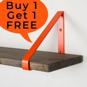 Colorful Shelf Brackets - Orange Matte Color Floating Shelf Brackets, Buy One Get One Free Limited Offer