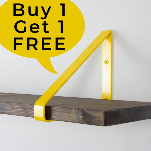 Modern Shelf Bracket - Yellow Gloss Color Steel Bracket,  Buy One Get One Free Limited Offer