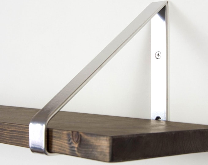Modern Shelf Bracket -  Book Shelf Bracket - Chrome Color