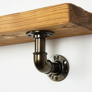 Floating Shelf Bracket | Pipe Shelving | Farmhouse Decor | Industrial Shelf Brackets | Open Shelving | Heavy Duty