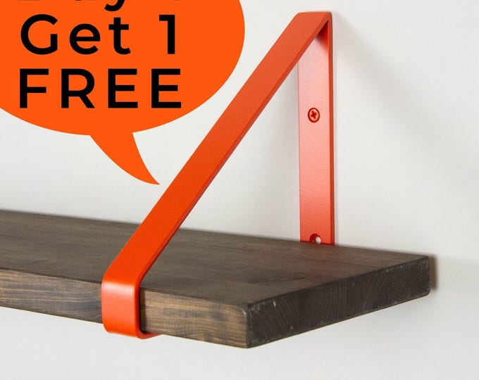 Colorful Shelf Brackets - Orange Matte Color Floating Shelf Brackets, Buy One Get One Free Limited Offer